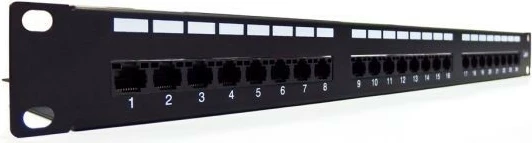 Patch panel Digitus DN-91624U-EC, 24 porta, CAT 6, 1U, 19", e zezë