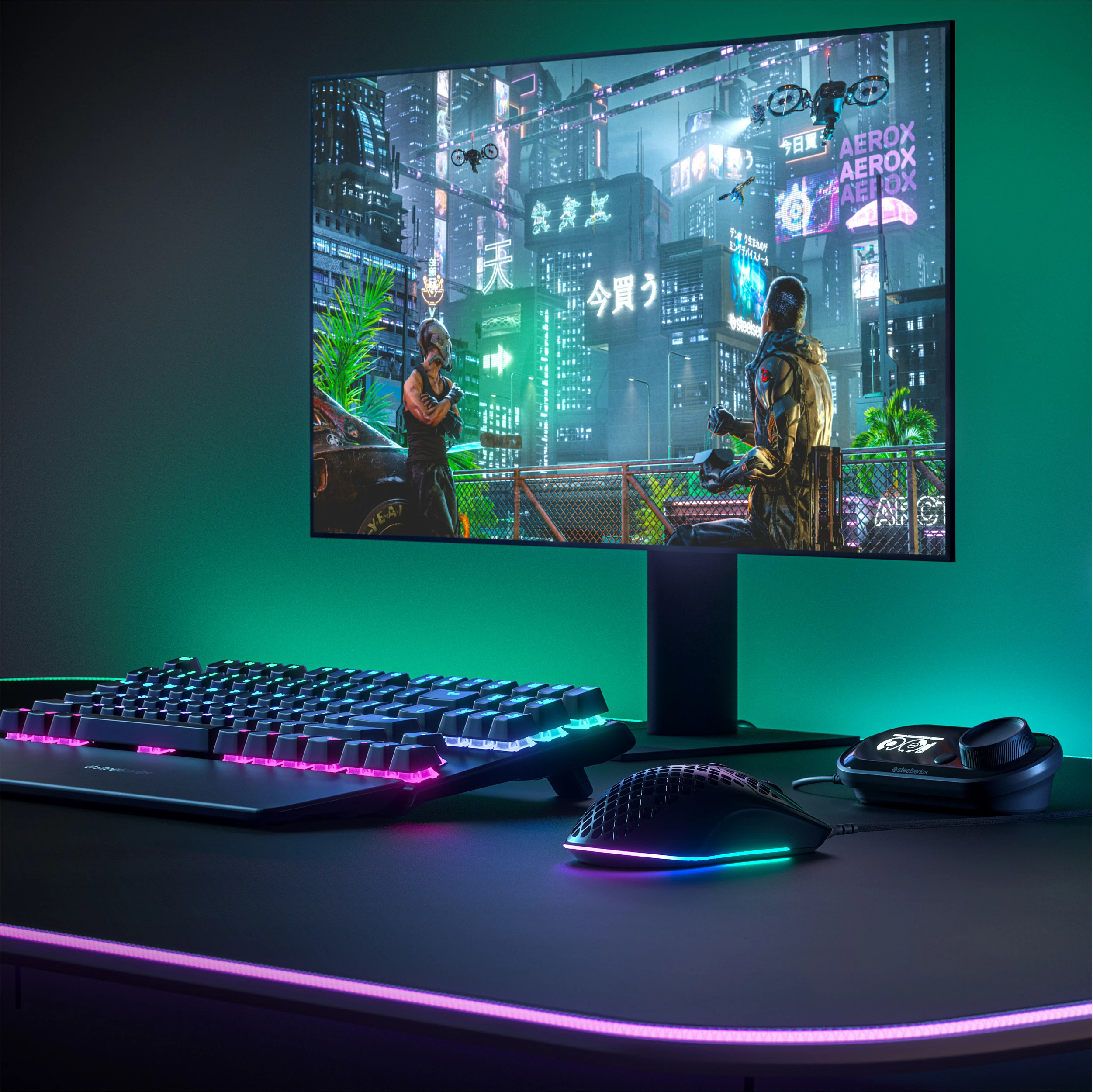 Maus gaming SteelSeries Aerox 3 Onyx 2022, 8500 DPI, RGB, IP54, i zi 6