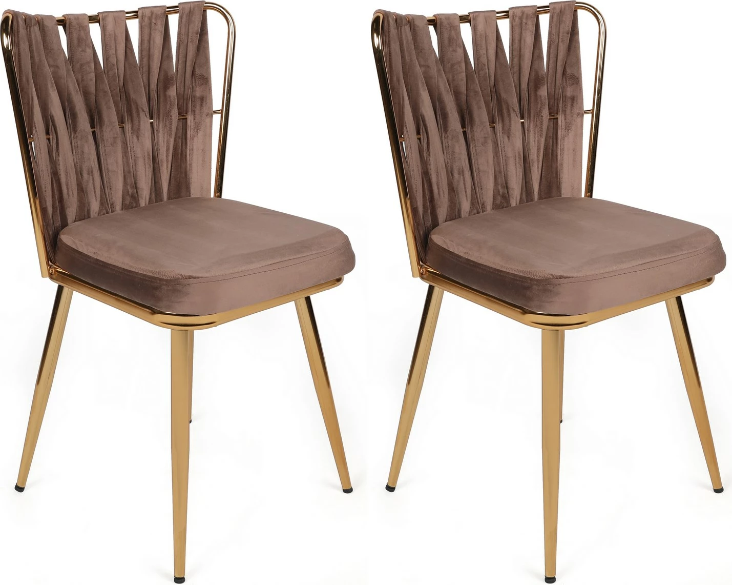 Set karrigesh (4 copë), Hanah Home, Kuşaklı-213 V4, ngjyrë kafe e çelët dhe ari