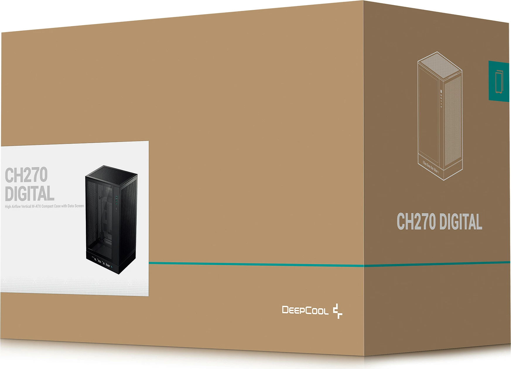 Kasë Deepcool CH270 DIGITAL mini tower, xham i temperuar, e zezë