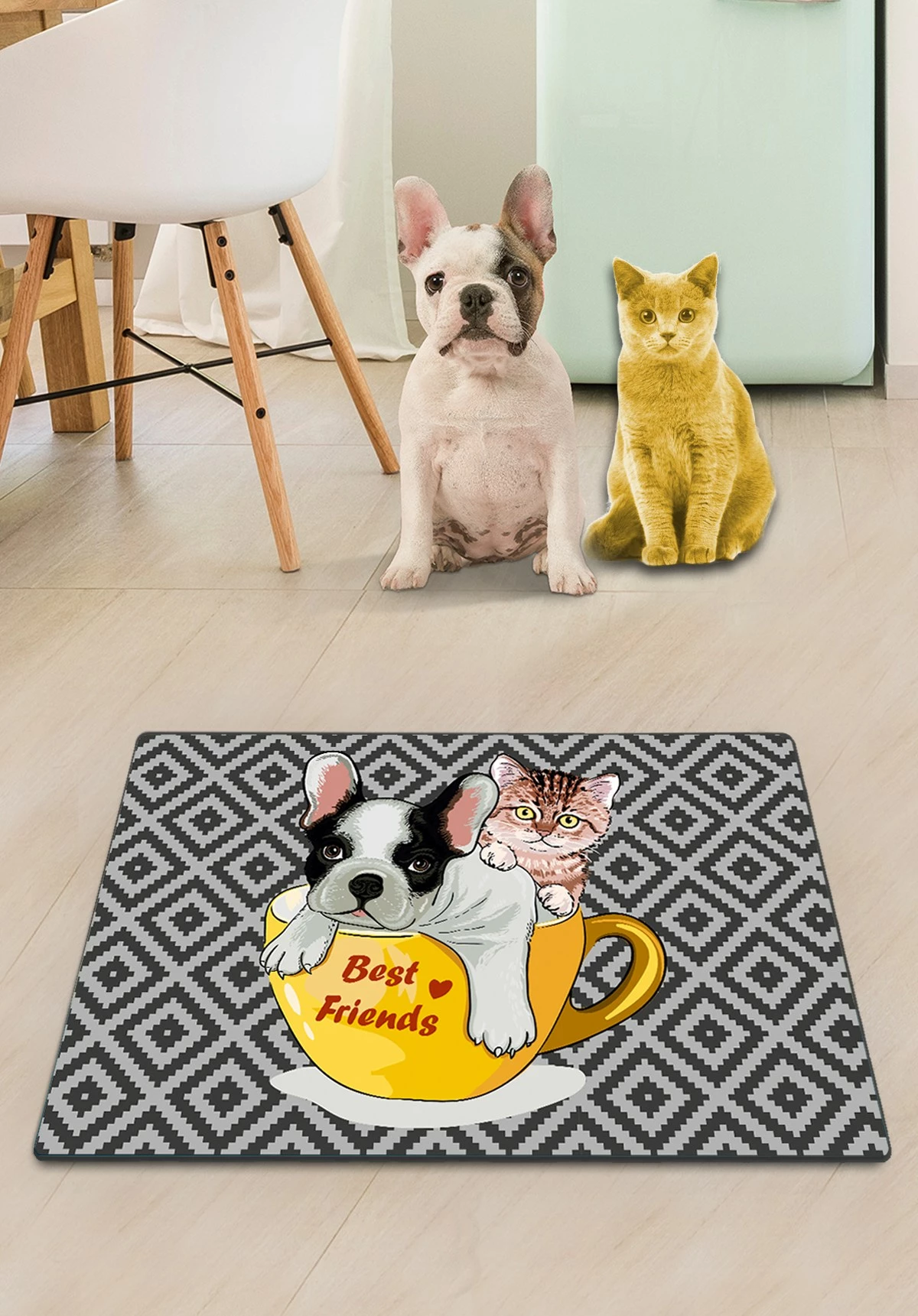 Tapet për rërë maceje, Paws & Whiskers, Freon, shumëngjyrësh, 40x60cm