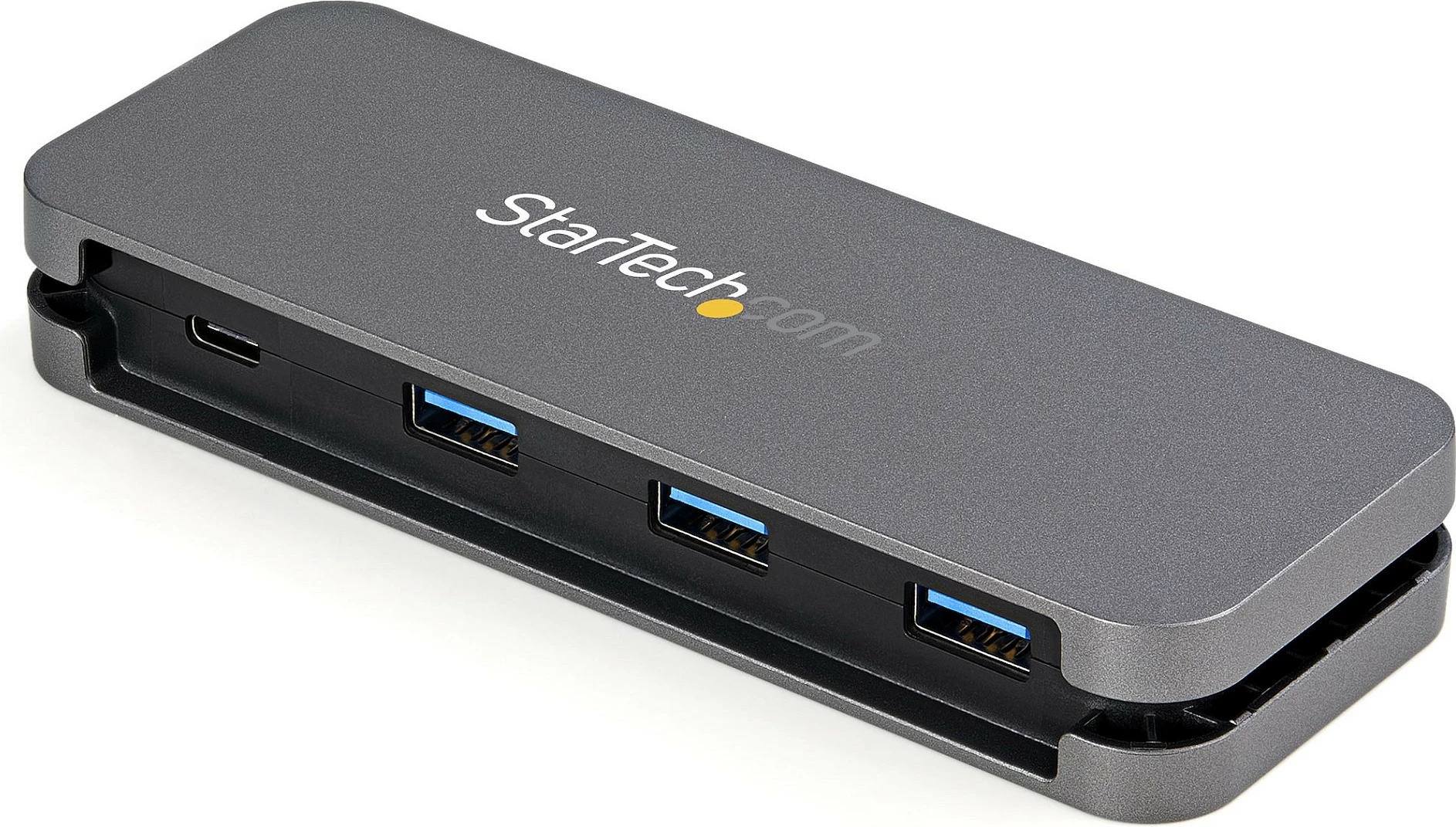 Hub USB-C StarTech HB30CM3A1CB, 4 porta (3x USB-A + 1x USB-C), 5Gbps, kabllo 28cm, zi/gri