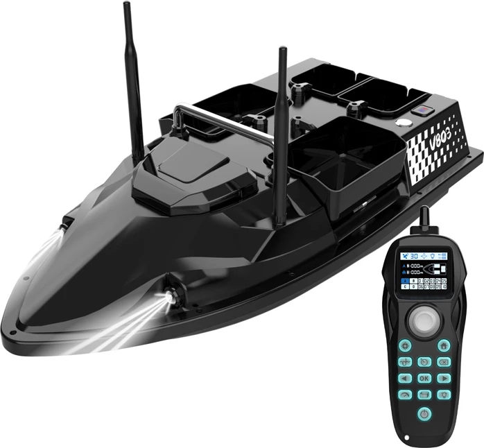 Barkë për karrem Flytec V803-GPS 12000mAh, GPS, 4 dhoma, rreze 500 m, e zezë, set