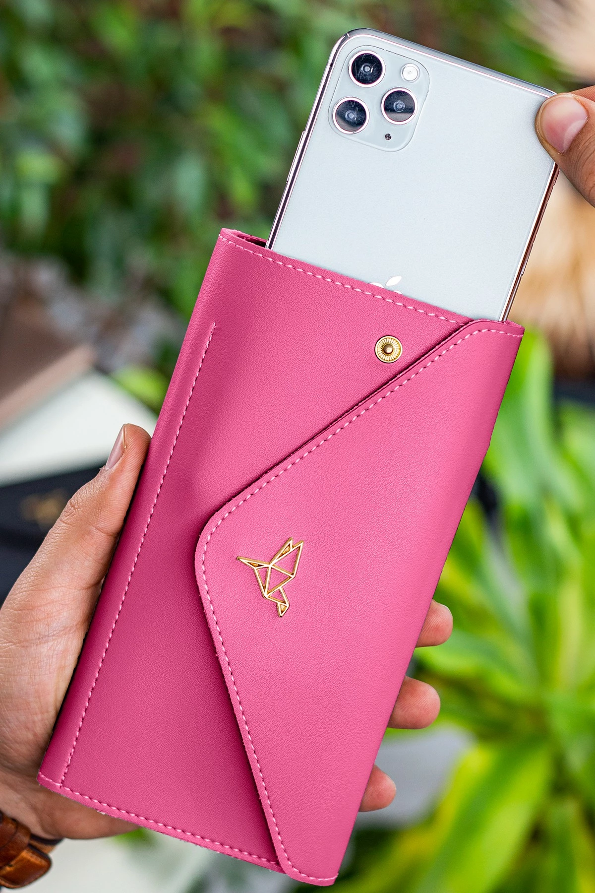 Portofol për gra, ngjyrë fuchsia, Zoozie Bags, stil zarf