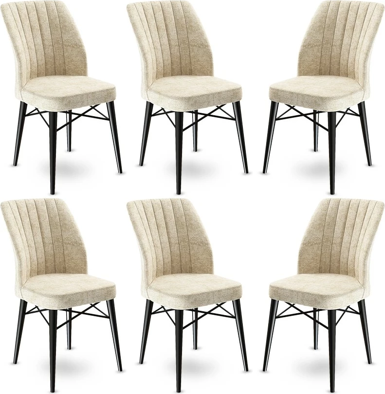 Set 6 karrigesh Hanah Home Flex, krem, e zezë