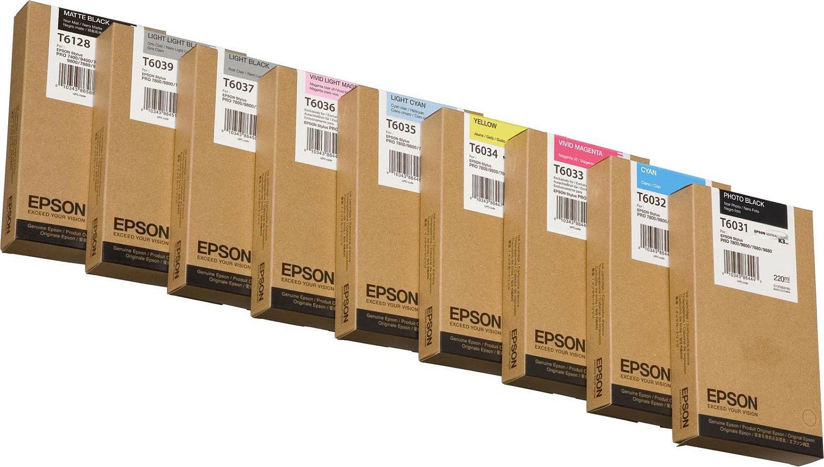 Katrigj boje Epson T603200 (C13T603200), 220 ml, për Stylus Pro 7880/9880/7800/9800, Cyan