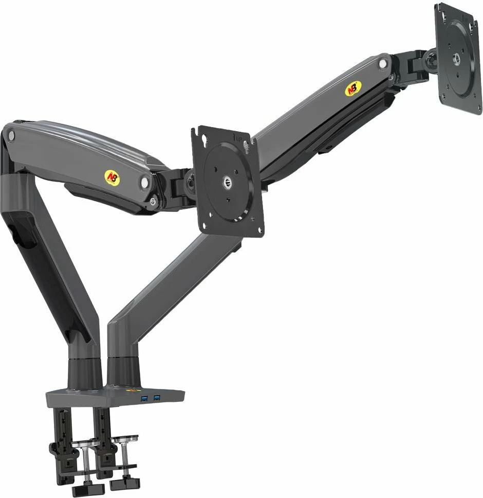 Mbajtëse tavoline për 2 monitorë North Bayou G75 22-32\", VESA 75x75/100x100, gas spring, 12 kg, e zezë
