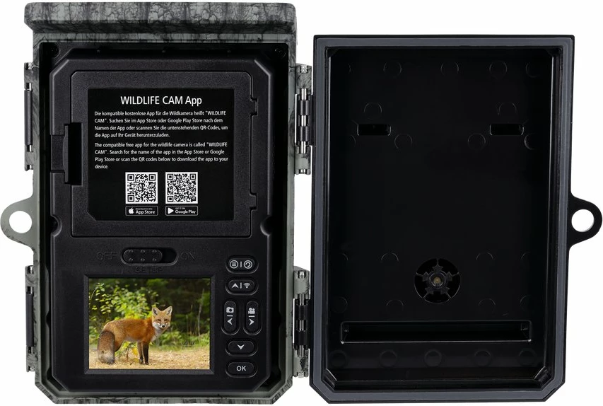 Kamerë survejimi Rollei 40536 4K/48MP, night vision, Wi‑Fi, IP66, me panel solar, kamuflazh