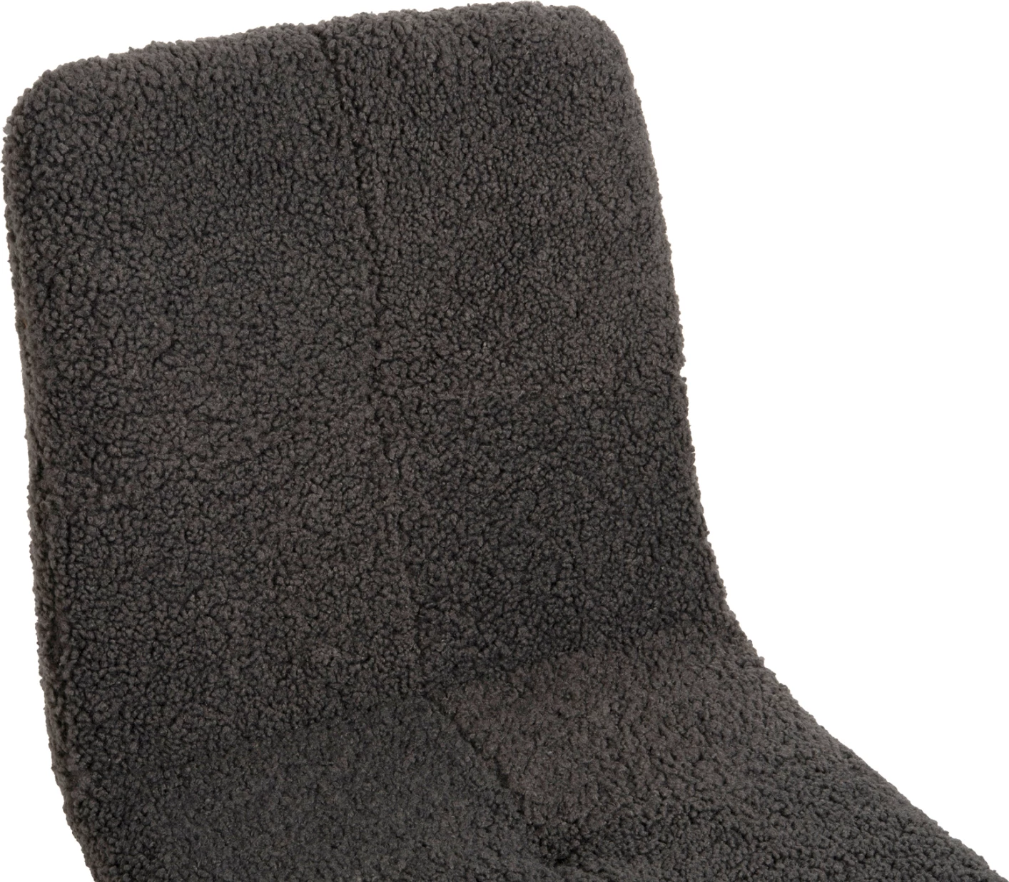 Karrige SHELLY FH8590.01, pëlhurë TEDDY, ngjyrë gri, këmbë metalike të zeza, 48x64x87H cm., set prej 2 copë