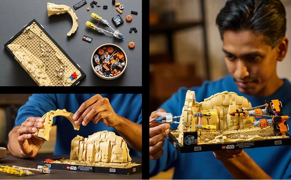 Set ndërtimi LEGO Mos Espa Podrace Diorama, 718 pjesë, shumëngjyrësh