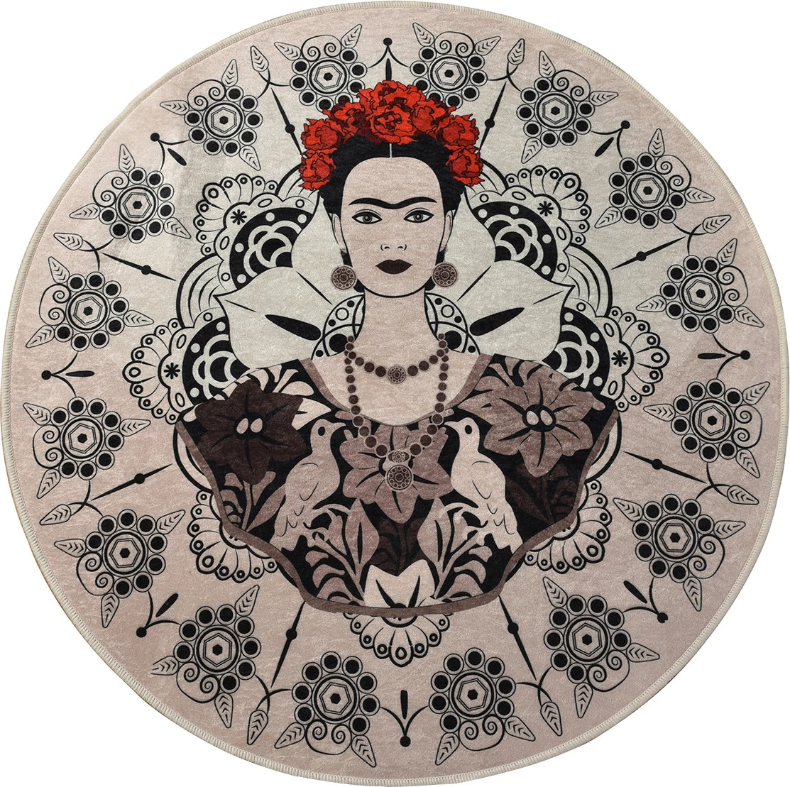 Qilim i rrumbullakët Frida, shumëngjyrësh, 100cm