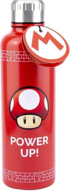 Shishe uji inox Paladone Super Mario Big UP 500 ml, e kuqe