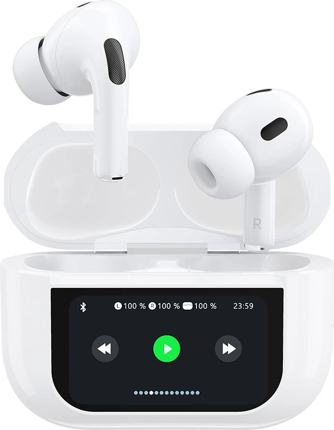 Kufje Dudao U19 TWS, Bluetooth 5.3, ANC, me ekran LED, të bardha