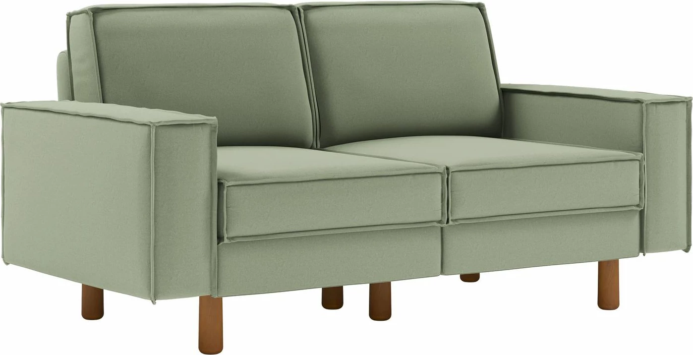 Divan dy ulës, ngjyrë deti, këmbë dru arre, Atelier del Sofa, Sparrow 2