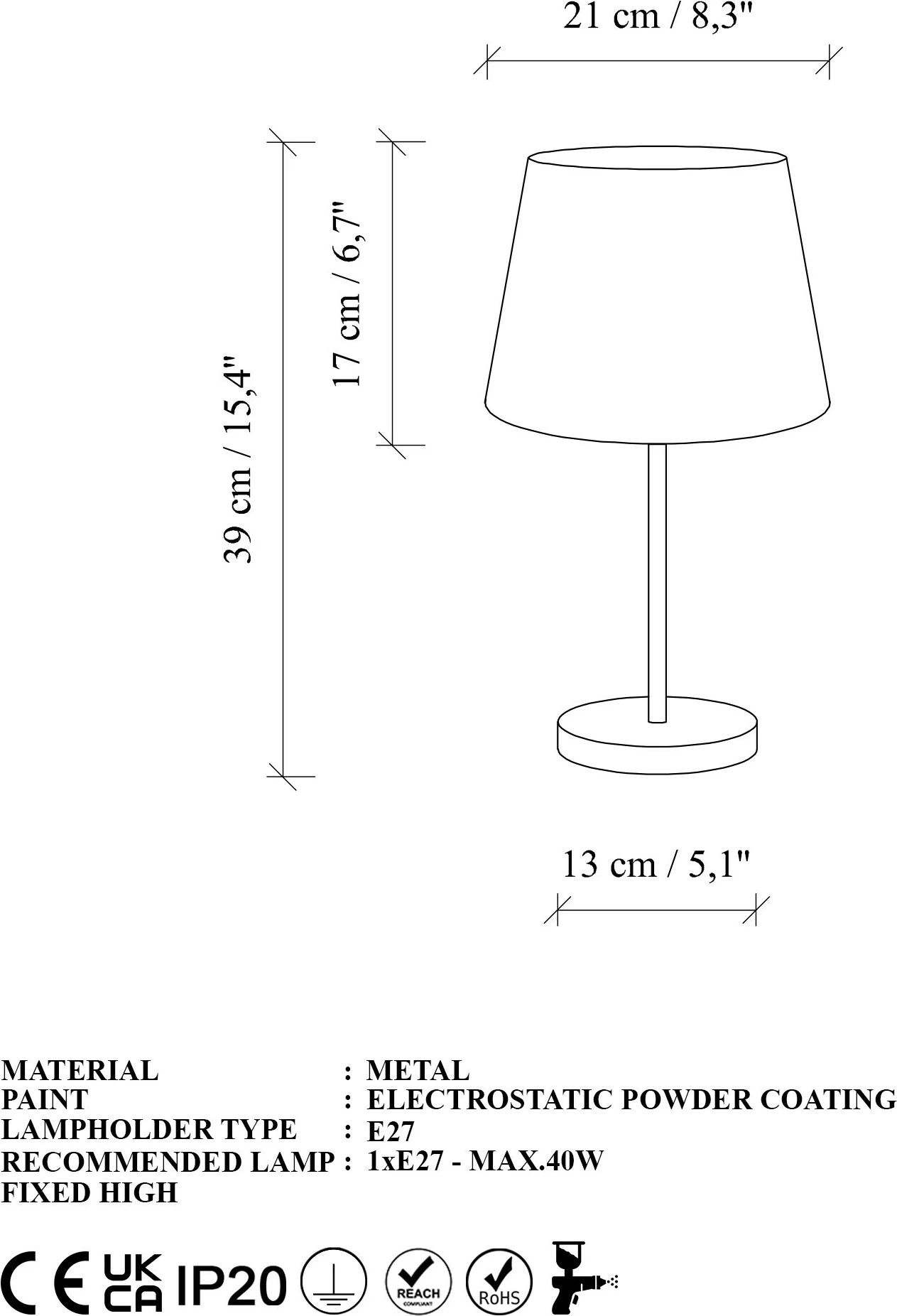 Set llamba tavoline (2 copë), Opviq, abajur, 5103
