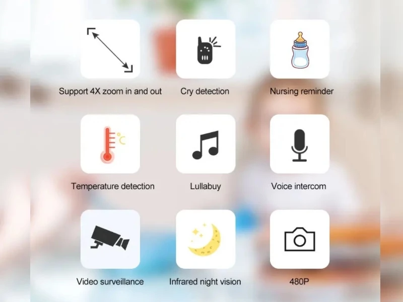 Kamerë Baby Monitor 480P me Pan/Tilt dhe Kontroll në Distancë