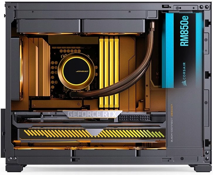 Kasë Jonsbo D32 STD Mini Tower Micro-ATX/Mini-ITX, me xham të kalitur, ARGB, e zezë
