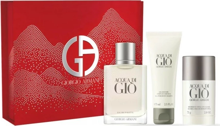 Set Eau de Toilette për meshkuj Giorgio Armani Acqua di Gio Pour Homme, 100ml + shower gel 75ml + deodorant stick 75g