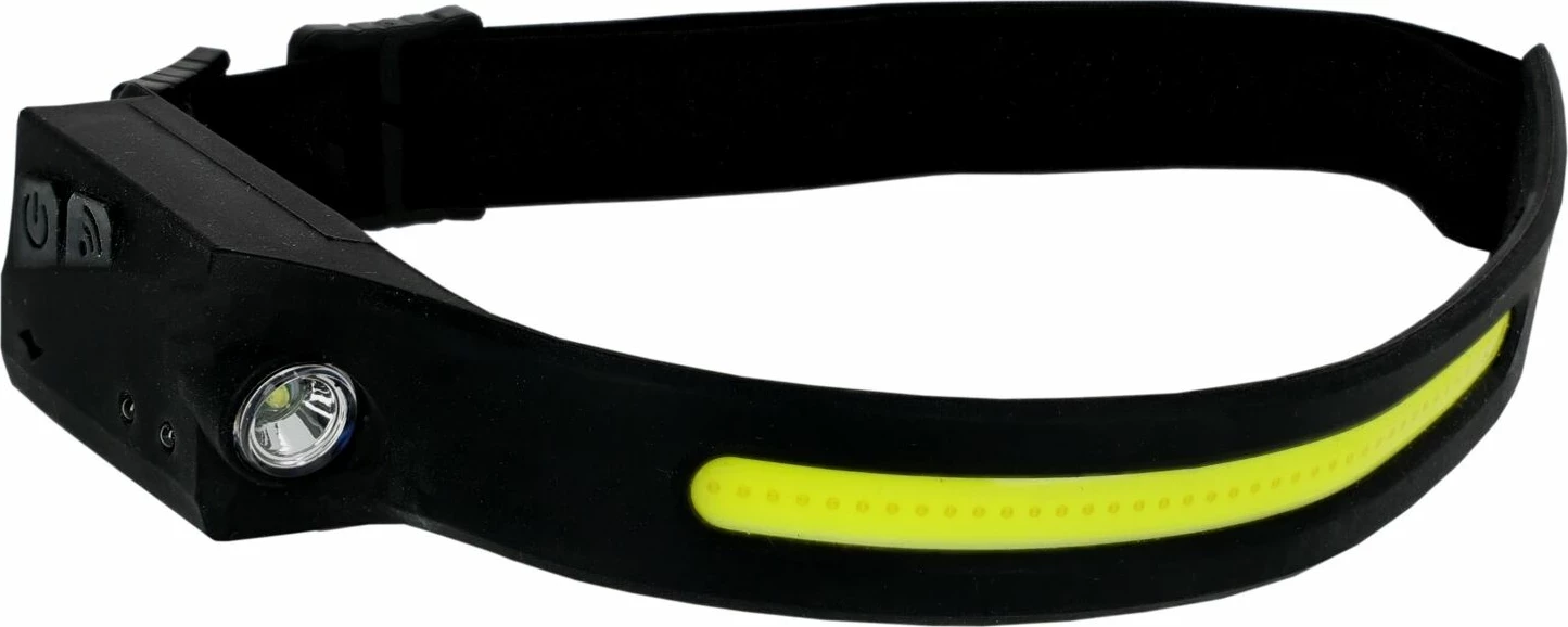 Lampë frontale PROLINE 51041, 300 lm, sensor lëvizjeje, Li-ion 800 mAh, USB-C, e zezë/verdhe