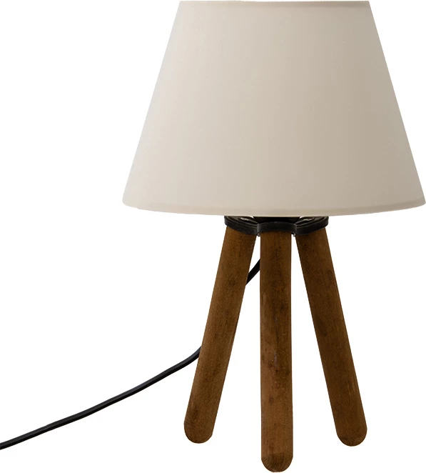 Llambë tavoline PWL-1071 E27 ecru-arrë Φ22x32cm