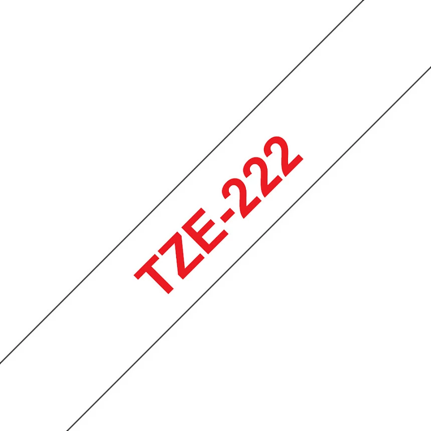 Kasetë shirit etikete Brother TZe-222, 9mm, red on white