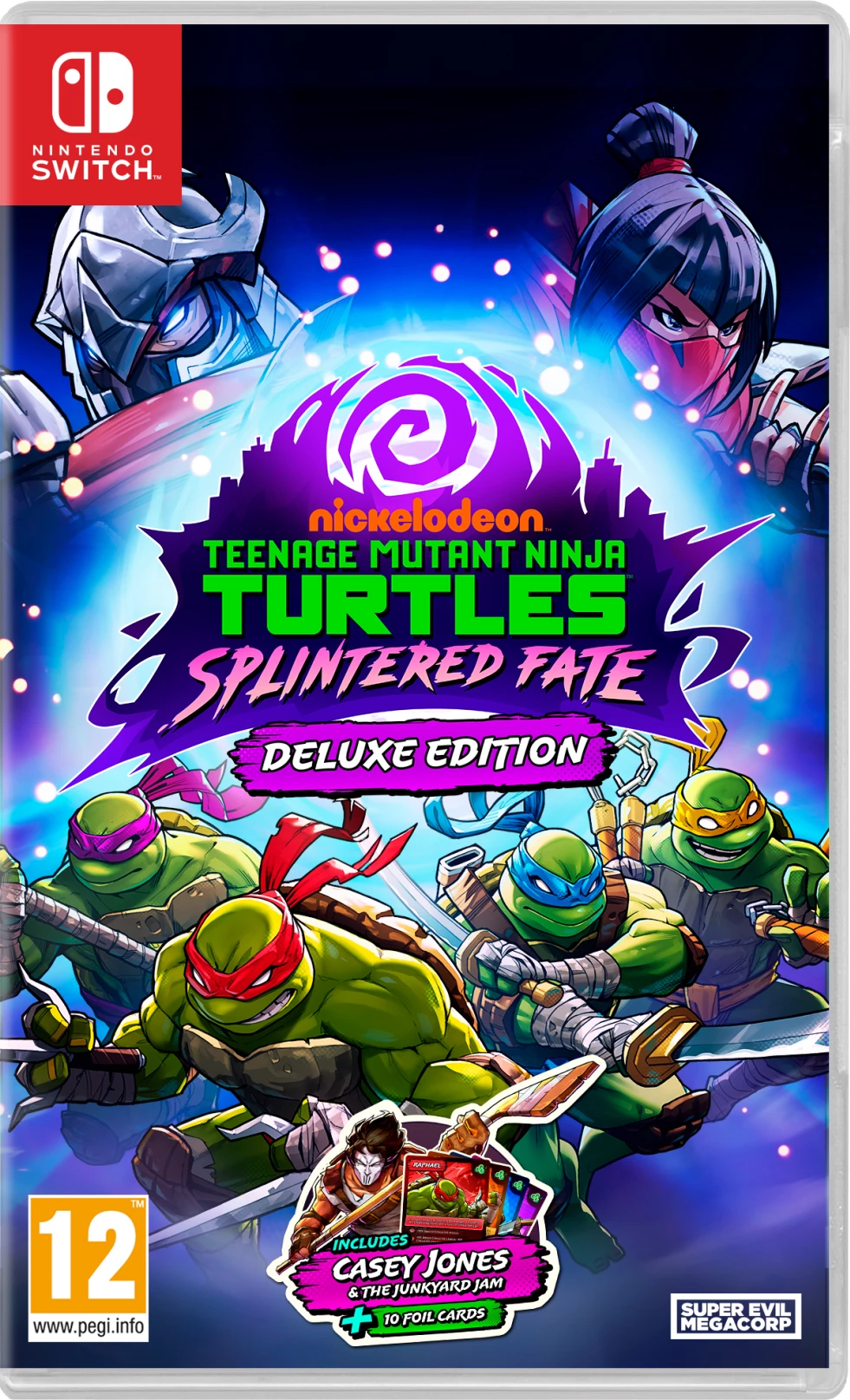 Lojë për Nintendo Switch Nighthawk Interactive Teenage Mutant Ninja Turtles: Splintered Fate Deluxe Edition, me DLC Casey Jones & the Junkyard Jam, set 10 karta koleksionuese