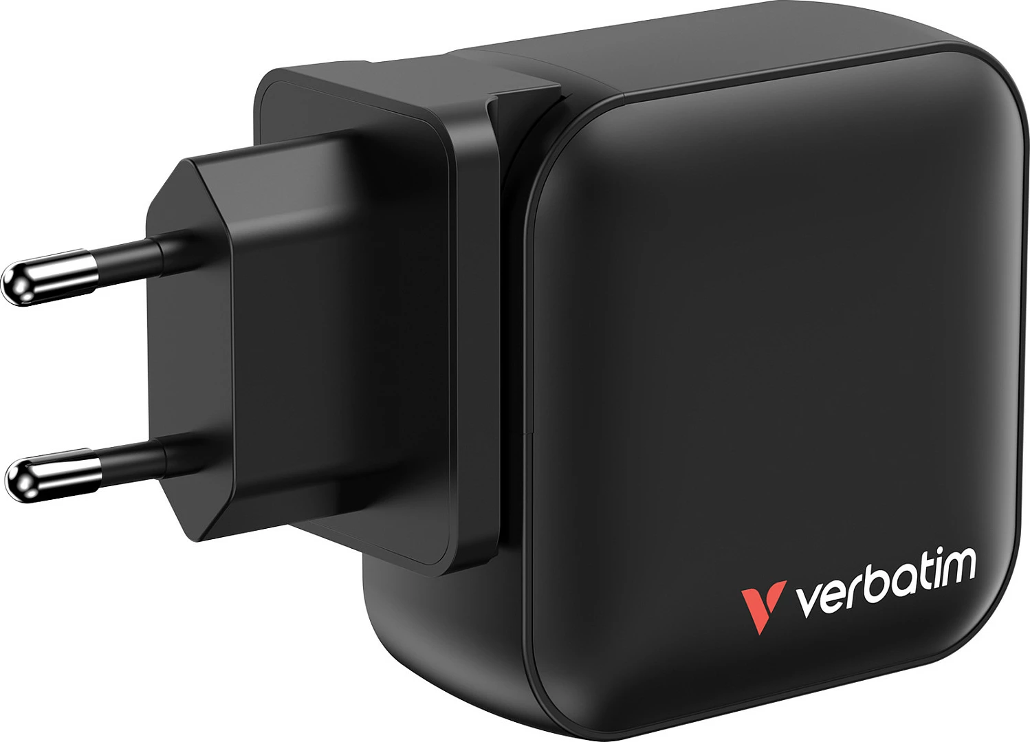 Karikues Verbatim Mini GaN 100W, 4 porta (3x USB-C PD, 1x USB-A QC), adaptorë EU/UK/US, i zi