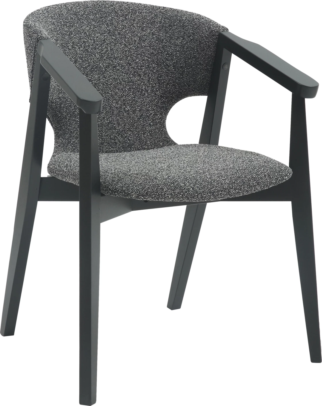 Karrige ngrënieje me krahë YEGER FH9995.01 dru ahu, ngjyrë e zezë-gri e errët, 62,5x60x79H cm., set prej 2 copë