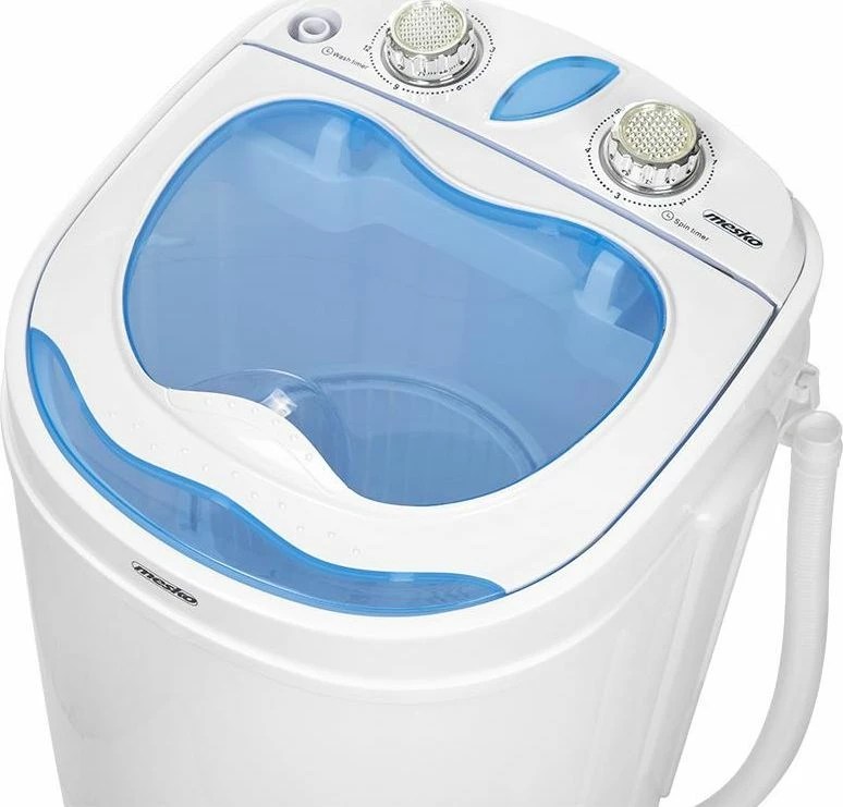 Mini lavatriçe me centrifugë Mesko MS 8053, 3 kg larje / 1 kg shtrydhje, 580 W, e bardhë