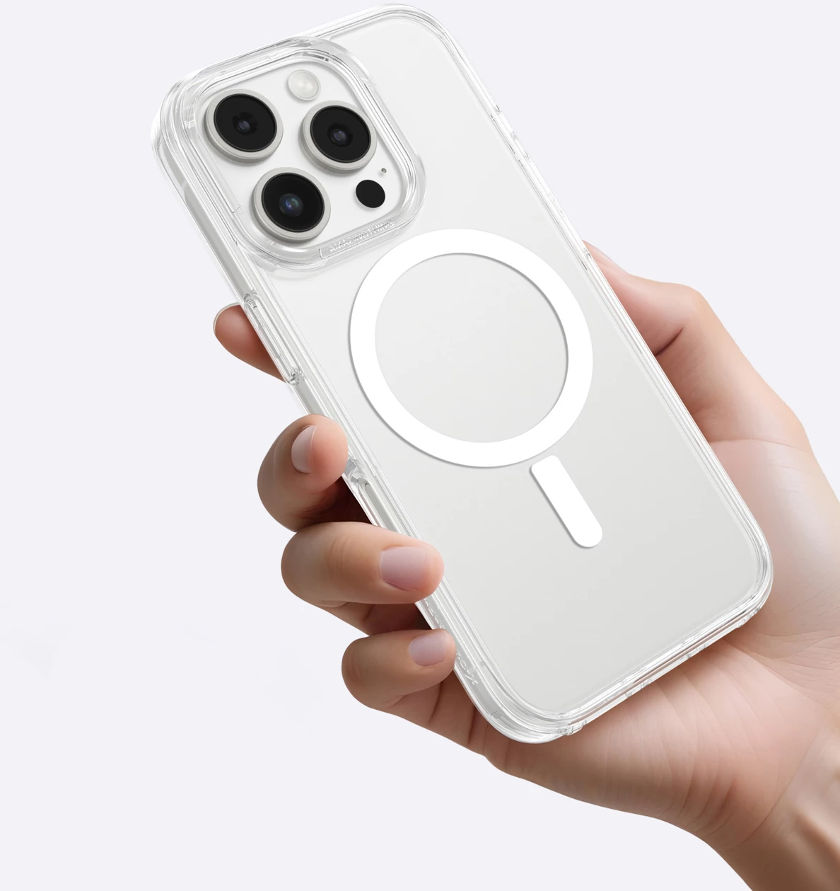 Mbështjellës AmazingThing Minimal Mag Case me unazë magnetike për iPhone 16 Pro, Transparent