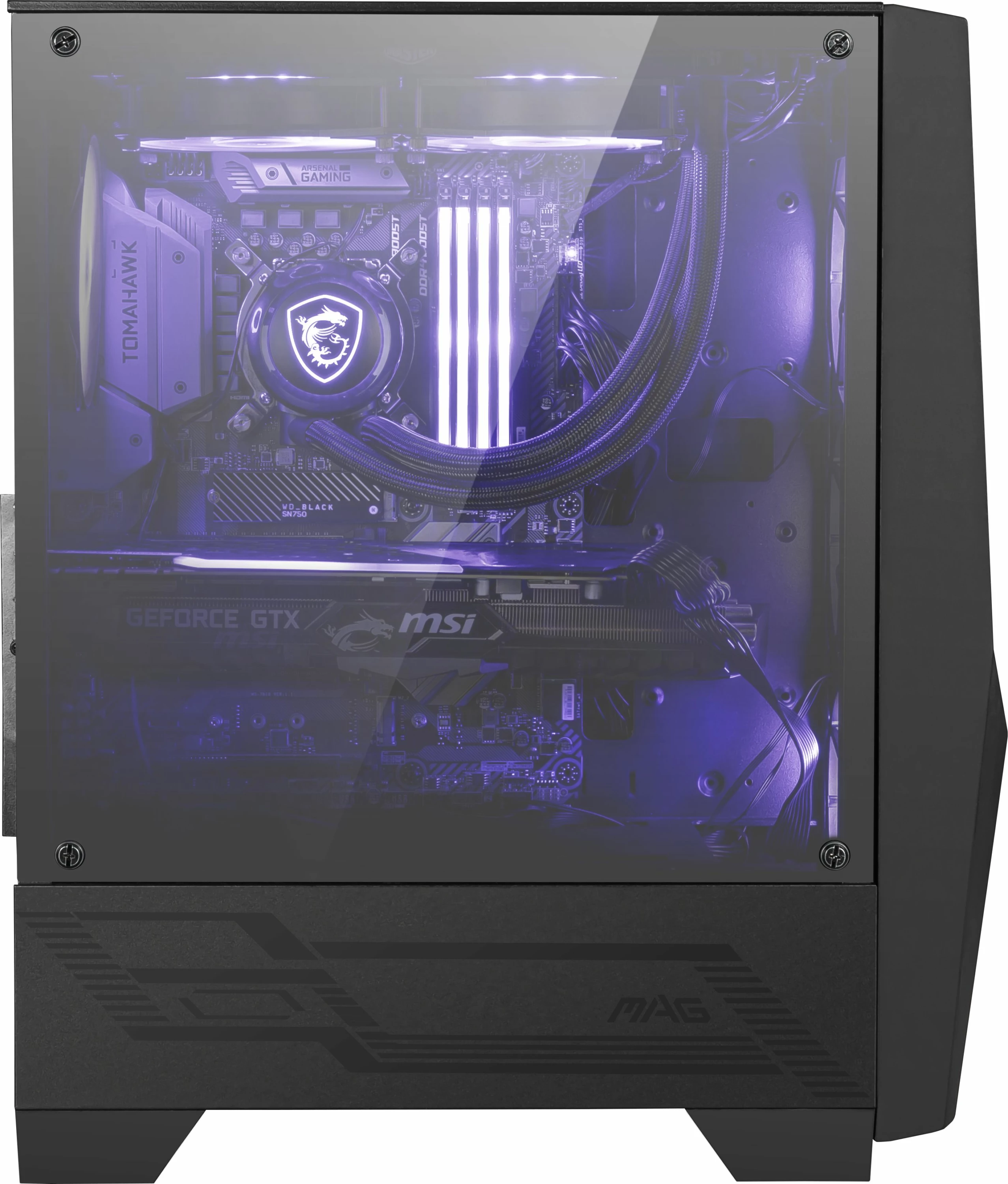 Kasë MSI MAG Forge 100M Midi Tower ATX/mATX/Mini-ITX, tempered glass, RGB, e zezë