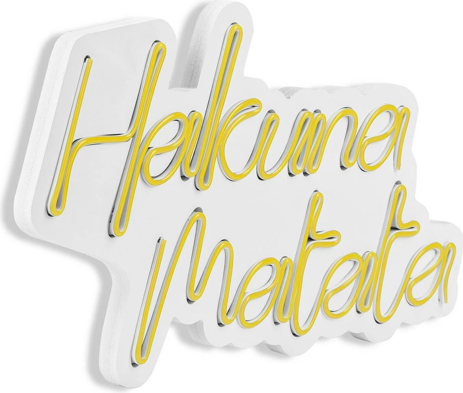 Dritë dekorative LED në mur, Hakuna Matata, plastike, ngjyrë e verdhë