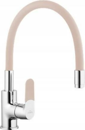 Rubinet kuzhine Invena Joga BZ-32-L03, një-dorësh, montim mbi banak, gryke fleksibile 401 mm, shtrirje 307 mm, bezhë