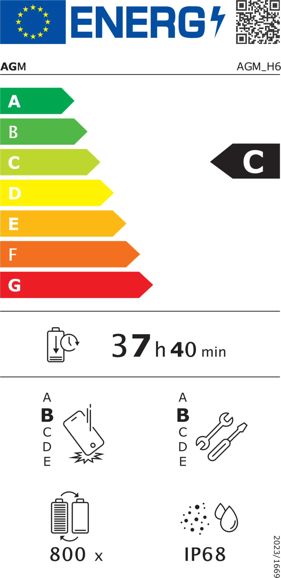 Celular AGM H6 Lite 4G 8GB RAM (4+4)/128GB Dual SIM Android 13 50MP Dual AI, i zi