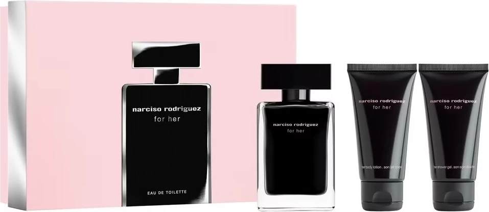 Set Eau de Toilette, balsam trupi, xhel dushi Narciso Rodriguez For Her për femra 3x50ml