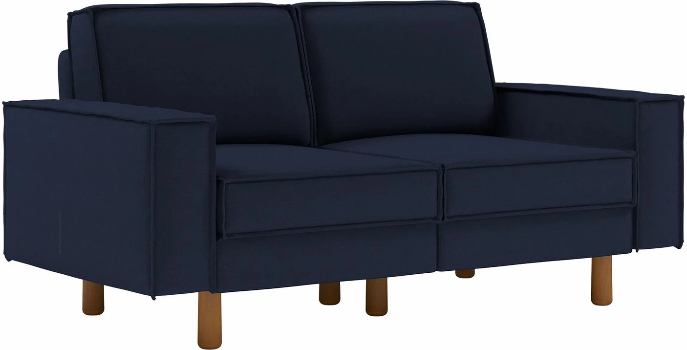 Divan dy-vendësh Atelier del Sofa, ngjyrë blu e natës, këmbë dru arre