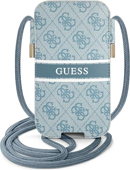 Mbështjellës Guess GUPHM4GDBL 4G Stripe për celular 6.1", lëkurë sintetike, kaltër