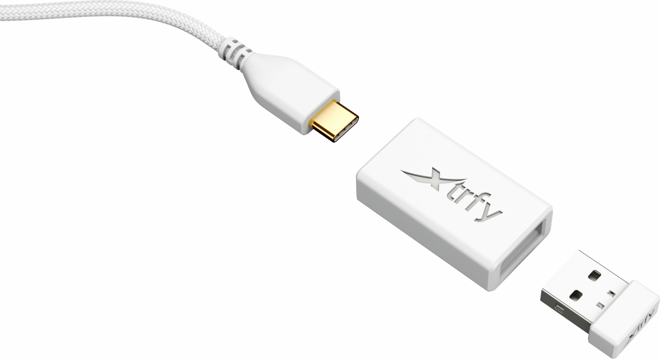 Maus Cherry Xtrfy M42 RGB, Ambidextrous, Optical, RF Wireless + USB Type-C, 19000 DPI, Bardhë