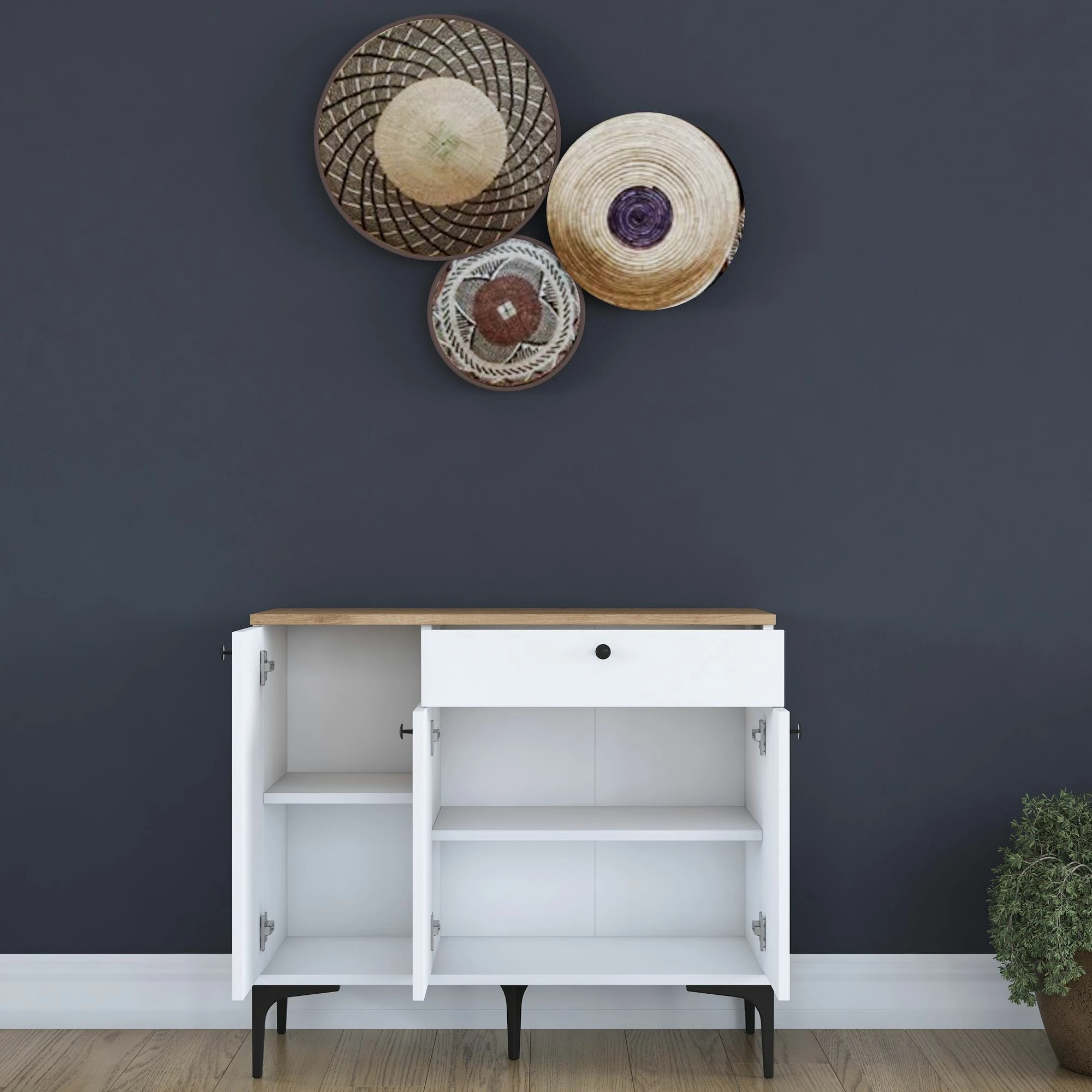 Stendë për kafe Skye Decor, JE194 - 3803, ngjyrë arrë dhe e bardhë