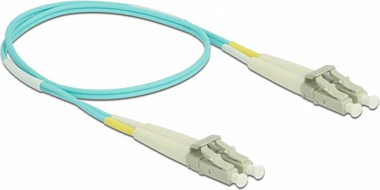 Kabllo optike fibrë DeLOCK LC-LC OM3 multimode 0.5 m, aqua