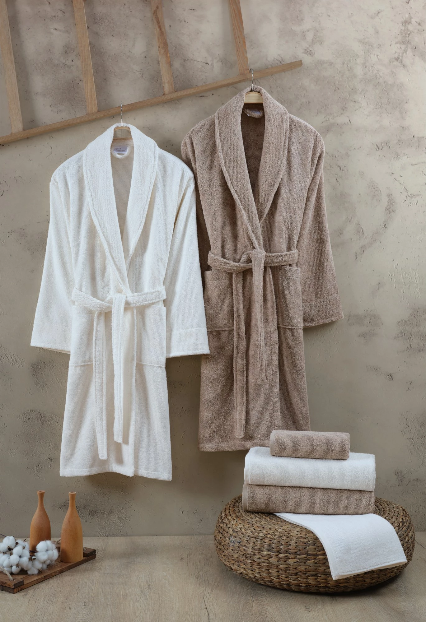 Set familjar për banjo Mijolnir, Elisa, krem dhe bezhë