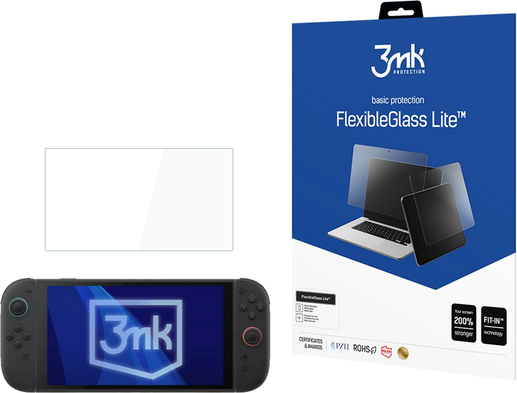 Xham mbrojtës hibrid 3mk FlexibleGlass Lite për Nintendo Switch