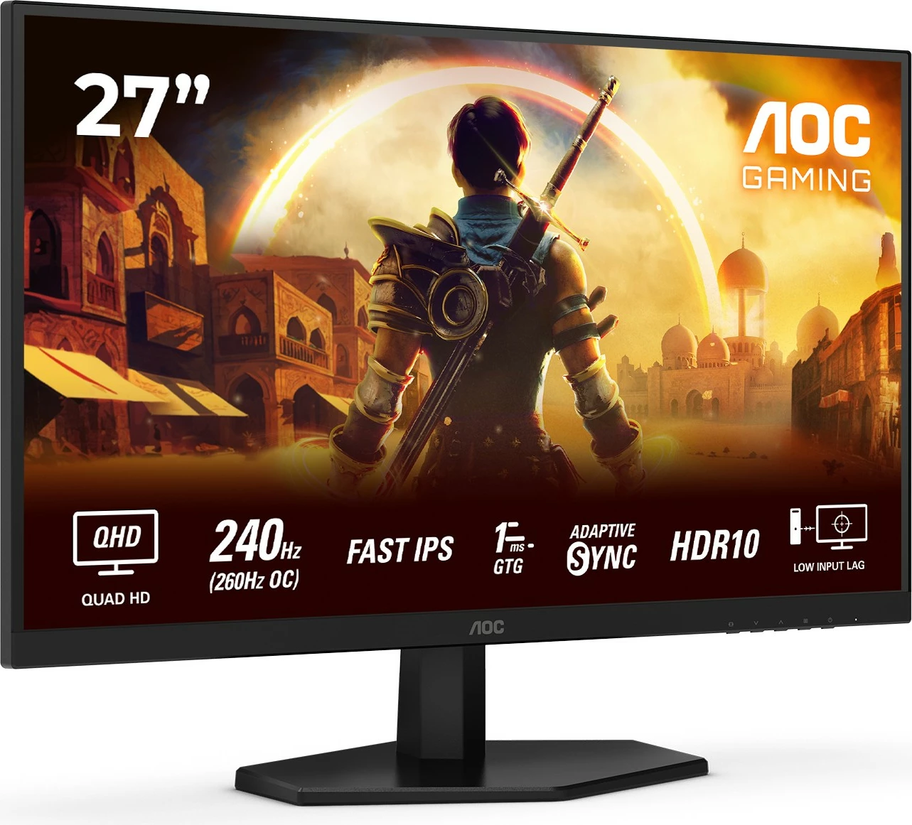 Monitor gaming AOC Q27G42ZE 27 inç, Fast IPS, QHD, 240Hz, zi/kuqe