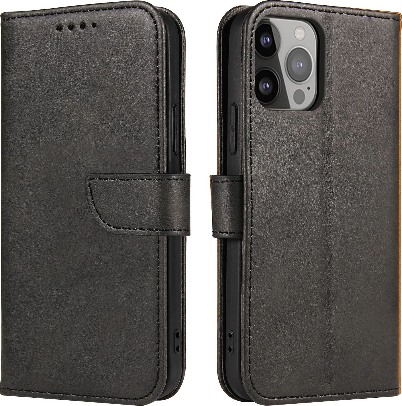 Mbështjellës Hurtel Magnet Case bookcase për iPhone 13 Pro Max, i zi