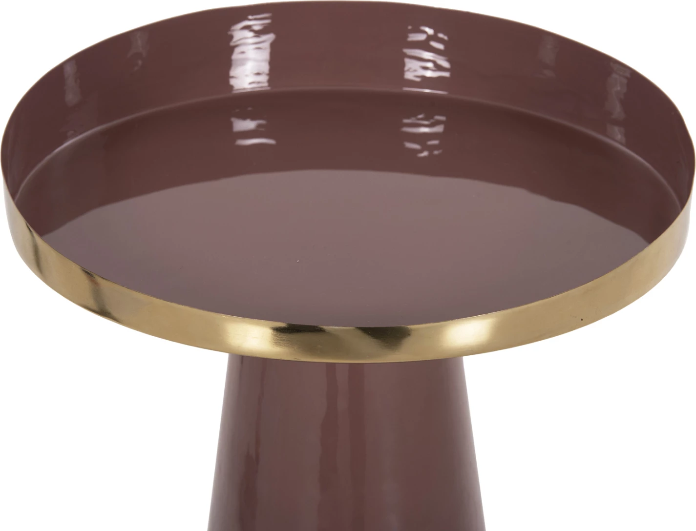 Tavolinë ndihmëse LATUR FH4250.06 metalike, ngjyrë kafe e kuqe-ari, Φ30,5x39-42H cm