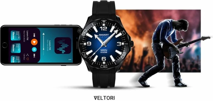 Smartwatch VELTORI unisex, e zezë