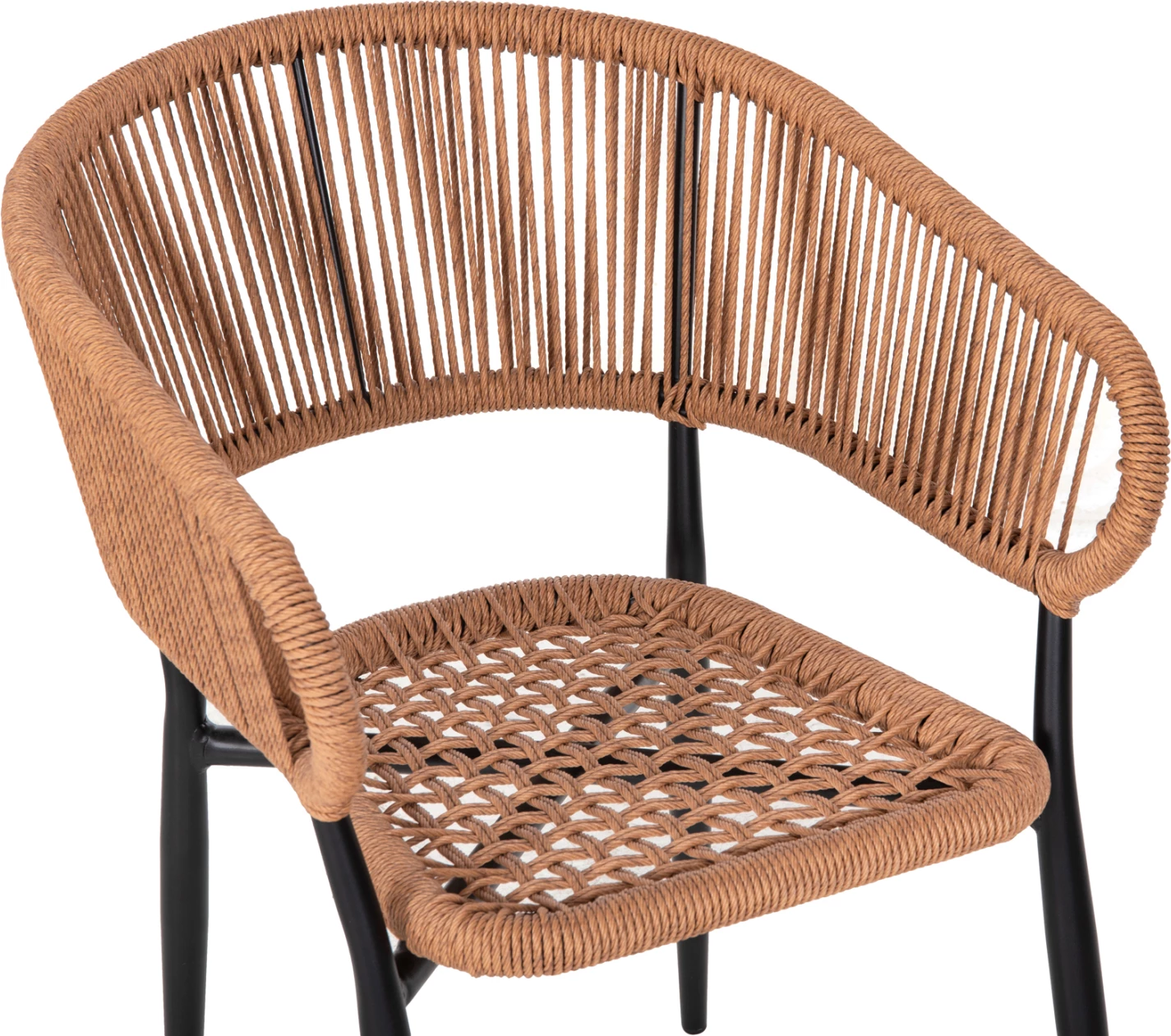 Karrige alumini EULO, ngjyrë e zezë, ratan sintetik, bezhë, FH5783.13, 55,5x63,5x78H cm