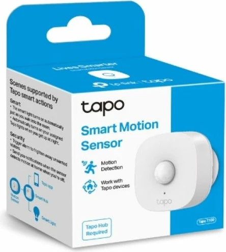 Sensor lëvizjeje smart TP-LINK Tapo T100, 120°, deri 7 m, me bateri CR2450, i bardhë