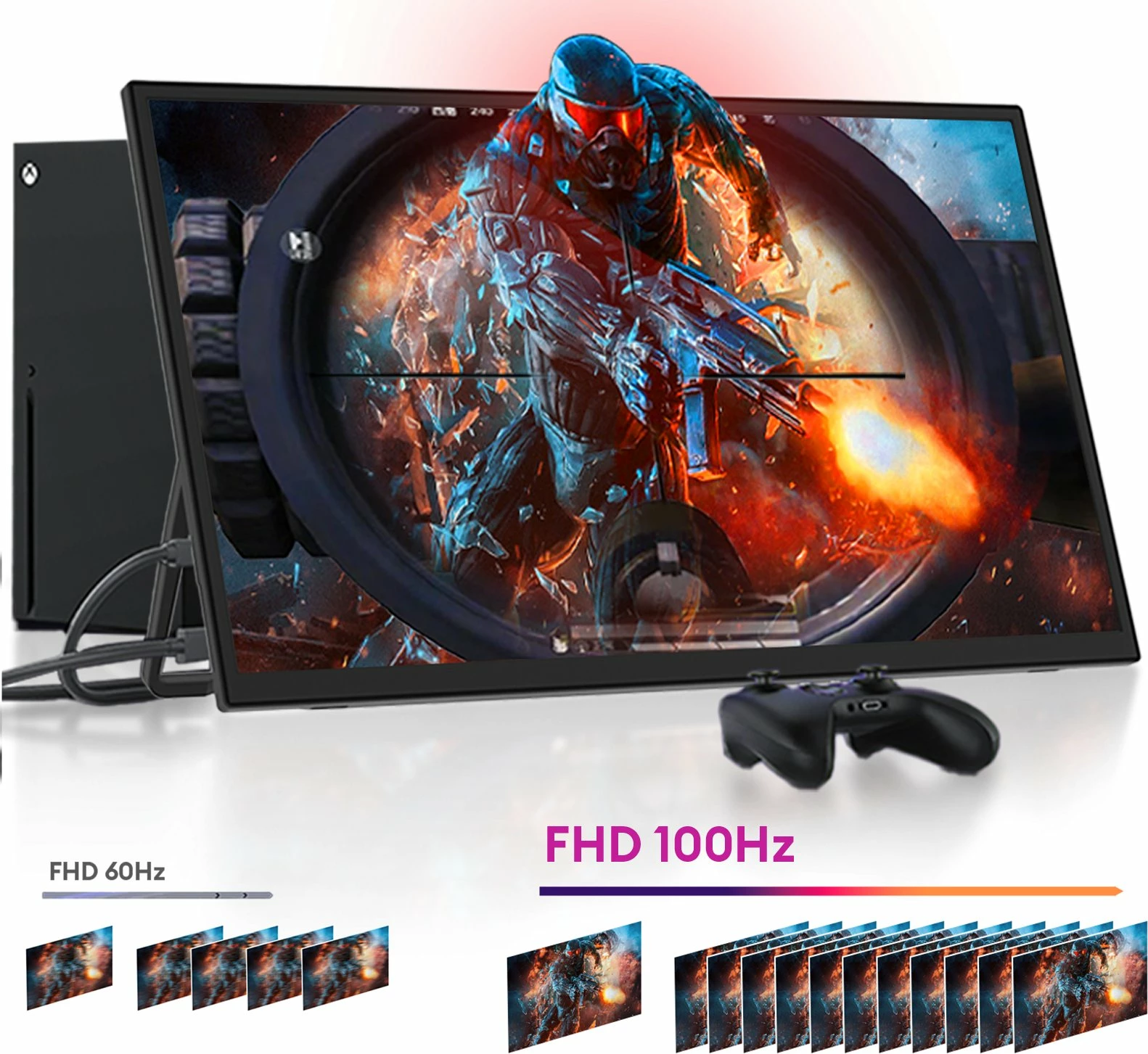 Monitor portativ Zeuslap Z18S 18.5" IPS Full HD 100Hz, i zi, set me karikues + kabllo HDMI + 2x USB-C