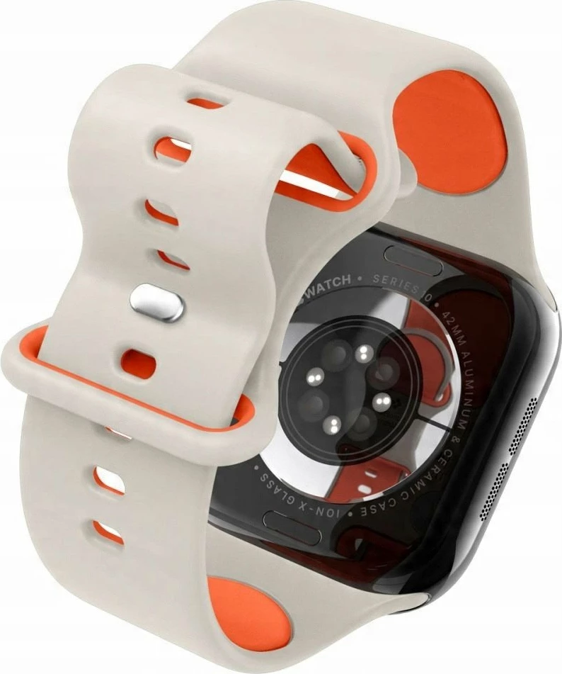 Rrip silikoni Spigen Nano Pop për Apple Watch 6/7/8/9/10/SE 40/41/42mm, bezhë/portokalli